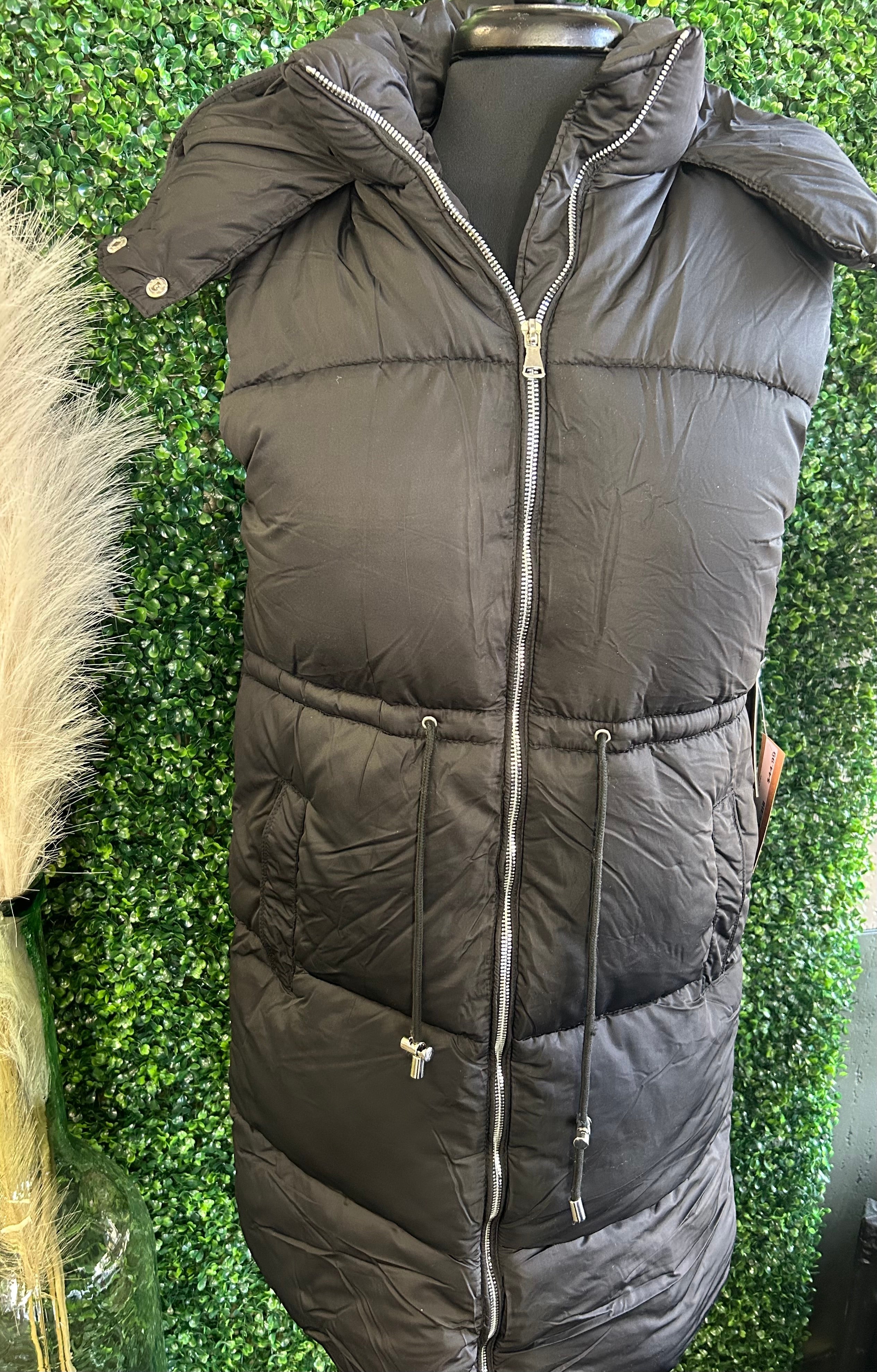 Puffer Hooded Long Vest