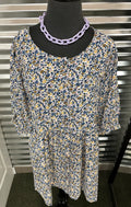Ditsy Floral Bubble Sleeve Button Down Top
