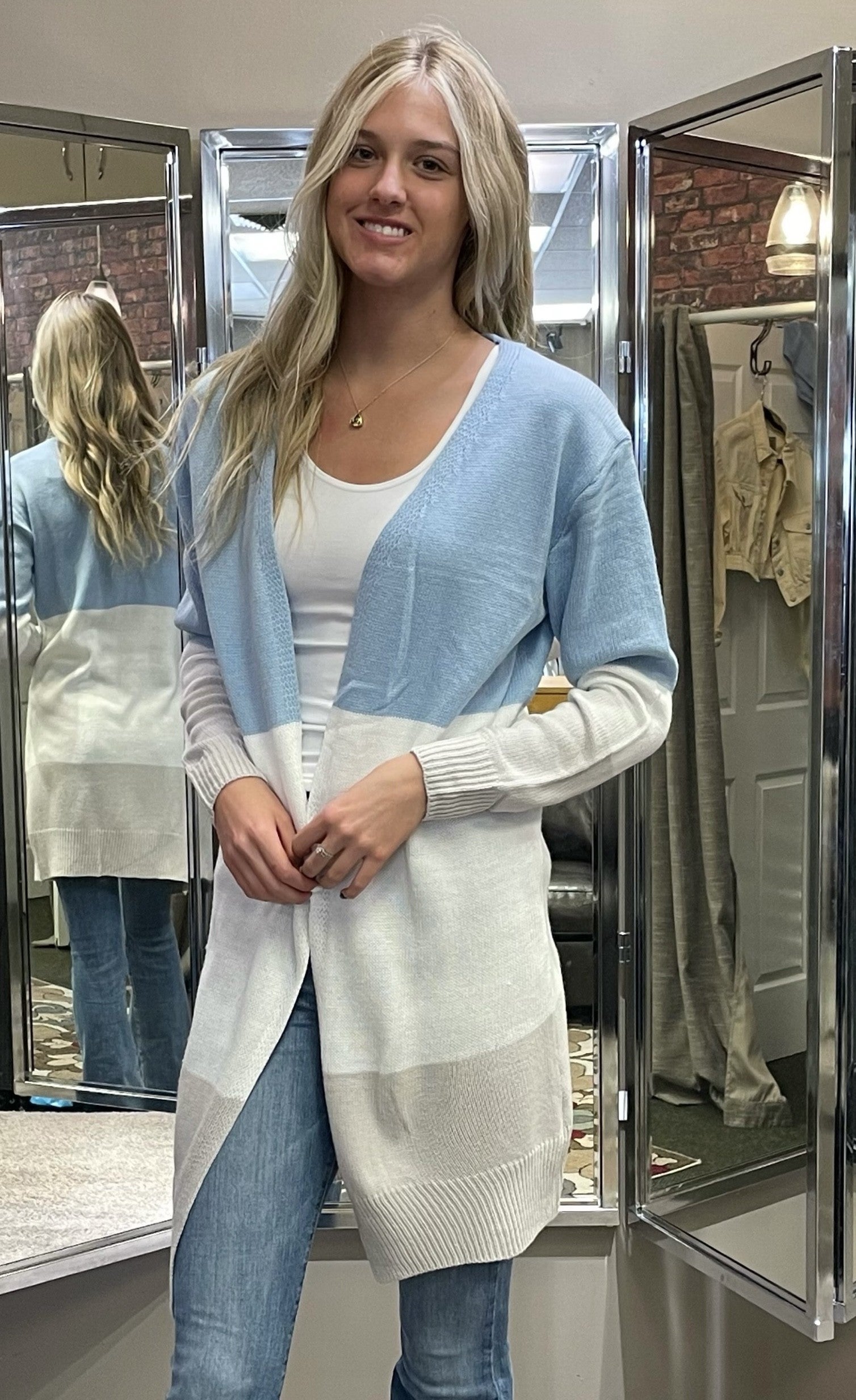 Sky Color Block Cardi
