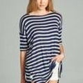 navy striped oversized tunic