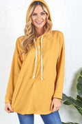mustard button front hoodie