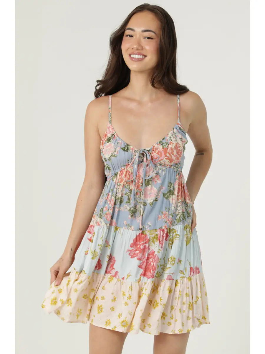Mix Print V Neck Sundress