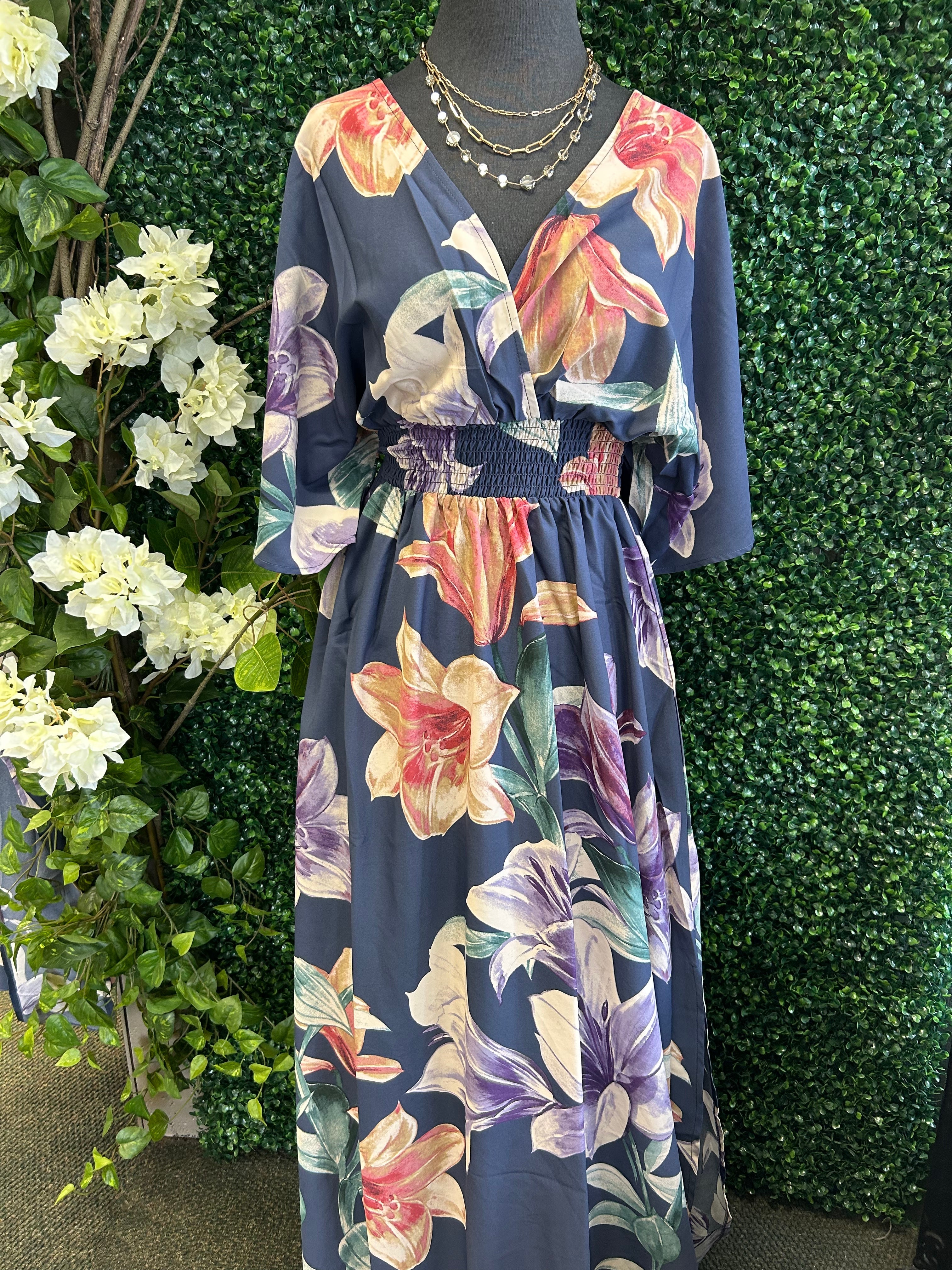 Floral V-neck Maxi Dress