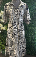 Abstract Print Tiered Dress