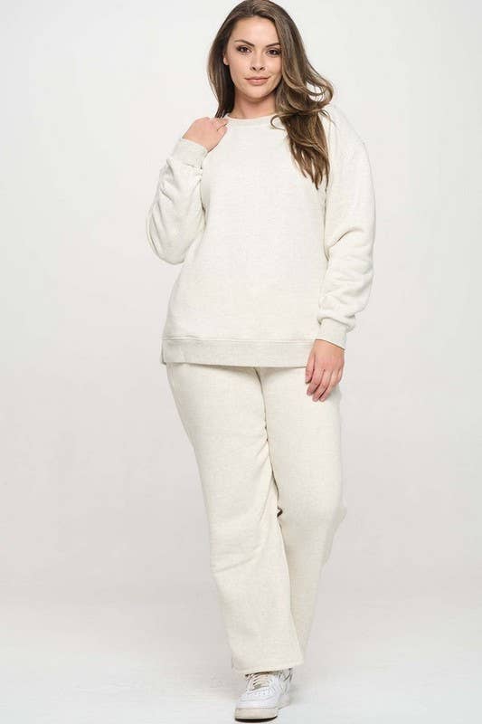 Women's Cozy Fleece Oversized Sweatshirt: Smokey Olive / XXL