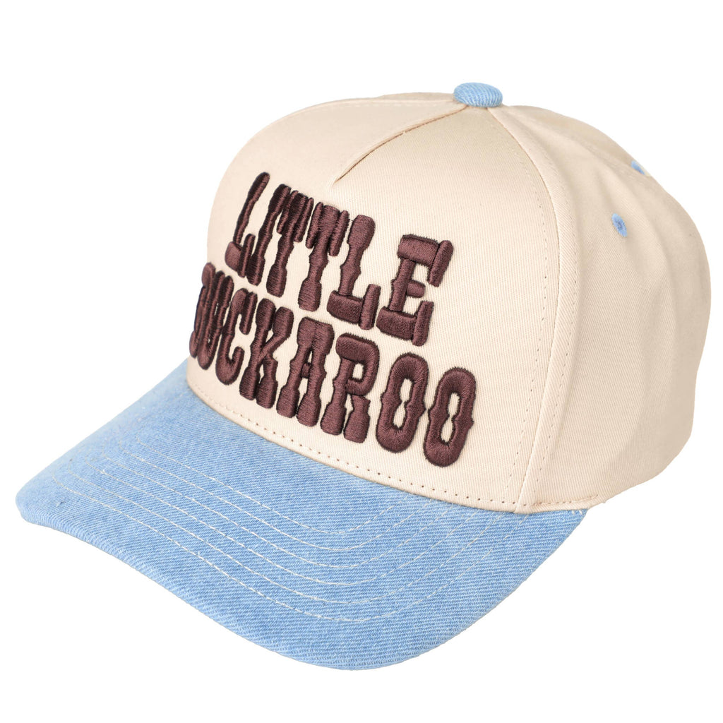 C.C LITTLE BUCKAROO Embroidered KIDS Snapback Cap: Light Denim