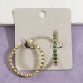 Bezel Set Cz Hoop Earrings: GRN