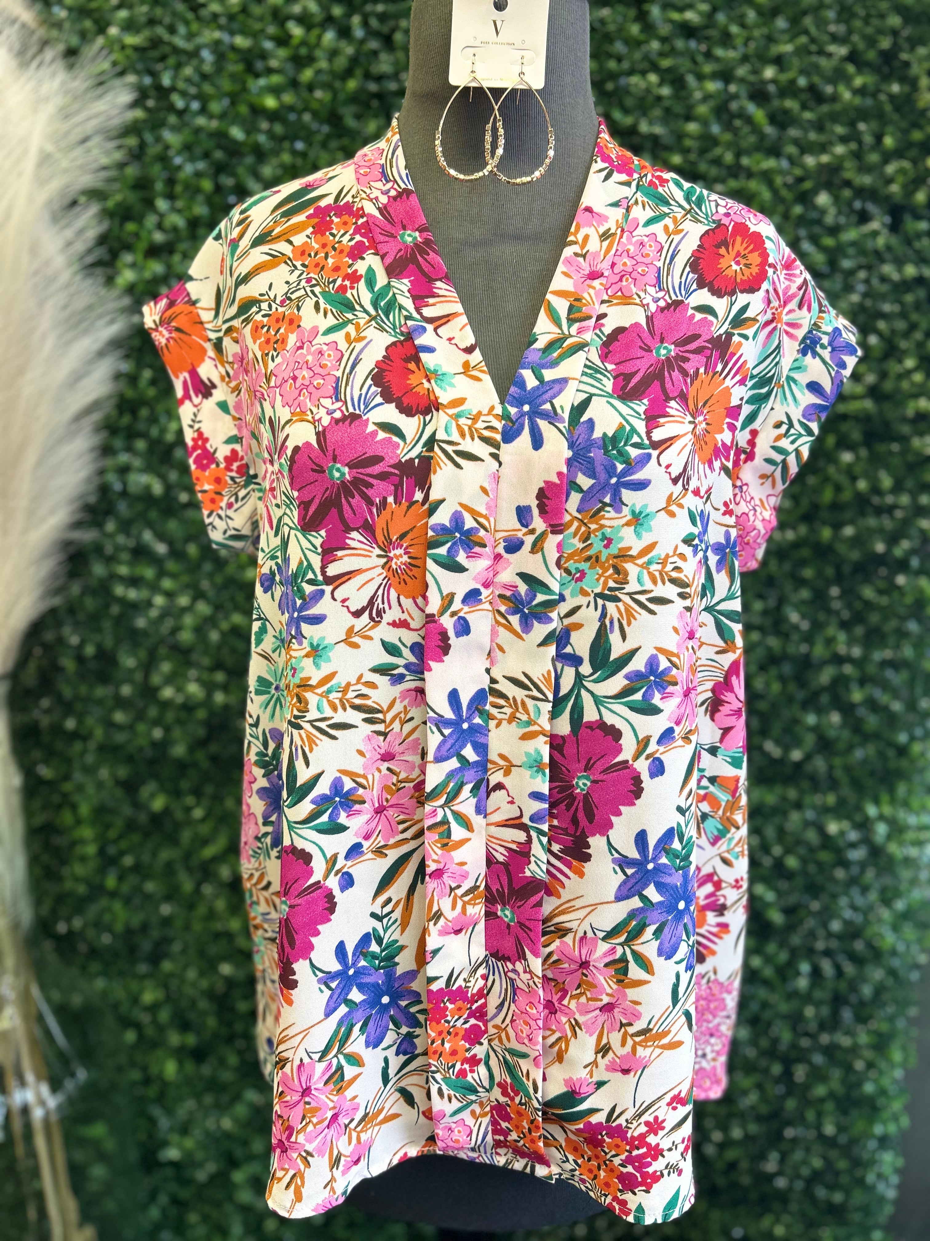Multi Floral Print Top
