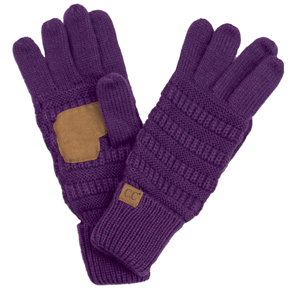C.C Knitted Touch Screen Compatible Gloves: Black