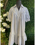 Striped Mini Dress w/ Collar