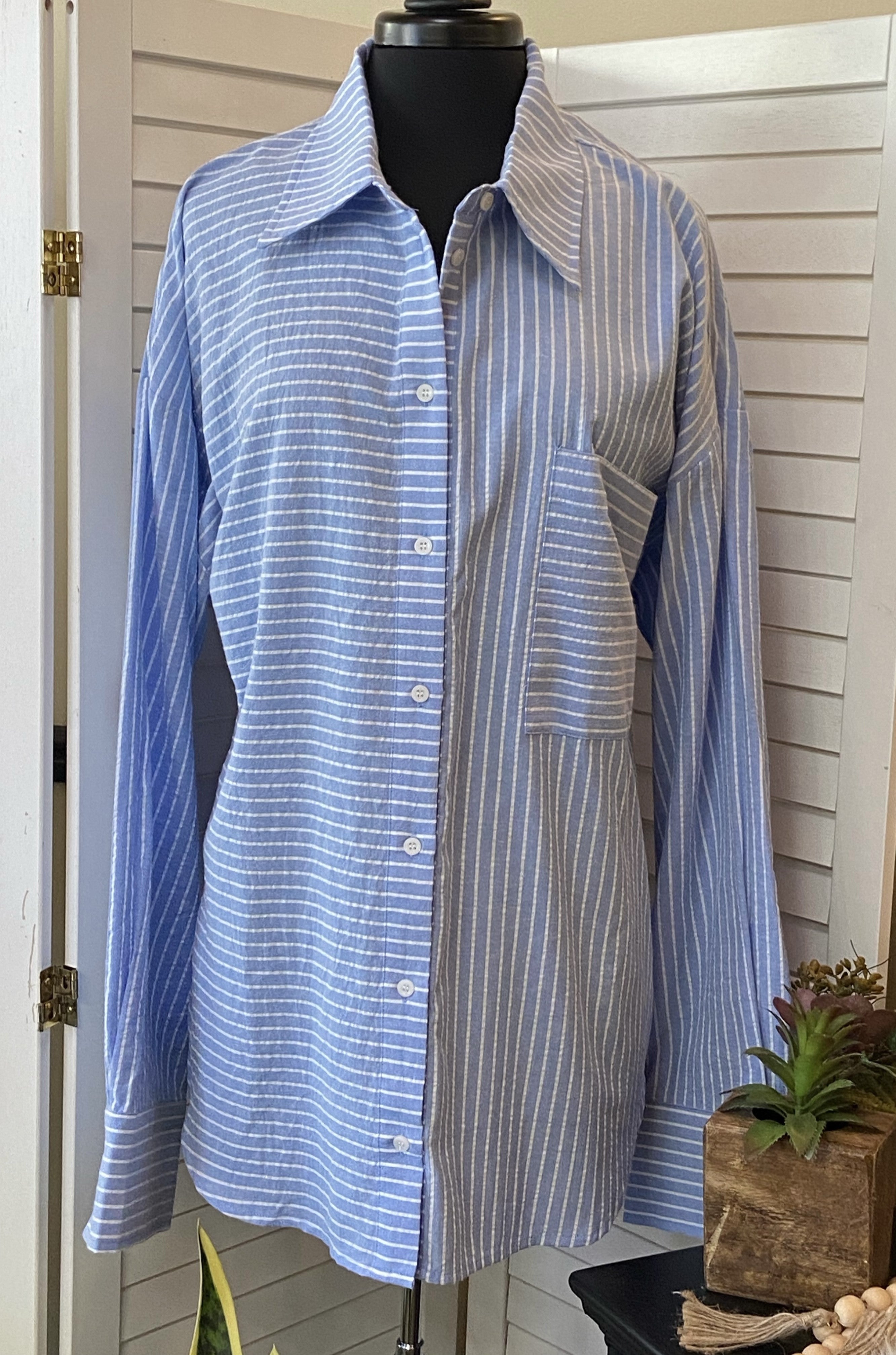 Striped Long Sleeve Button Down