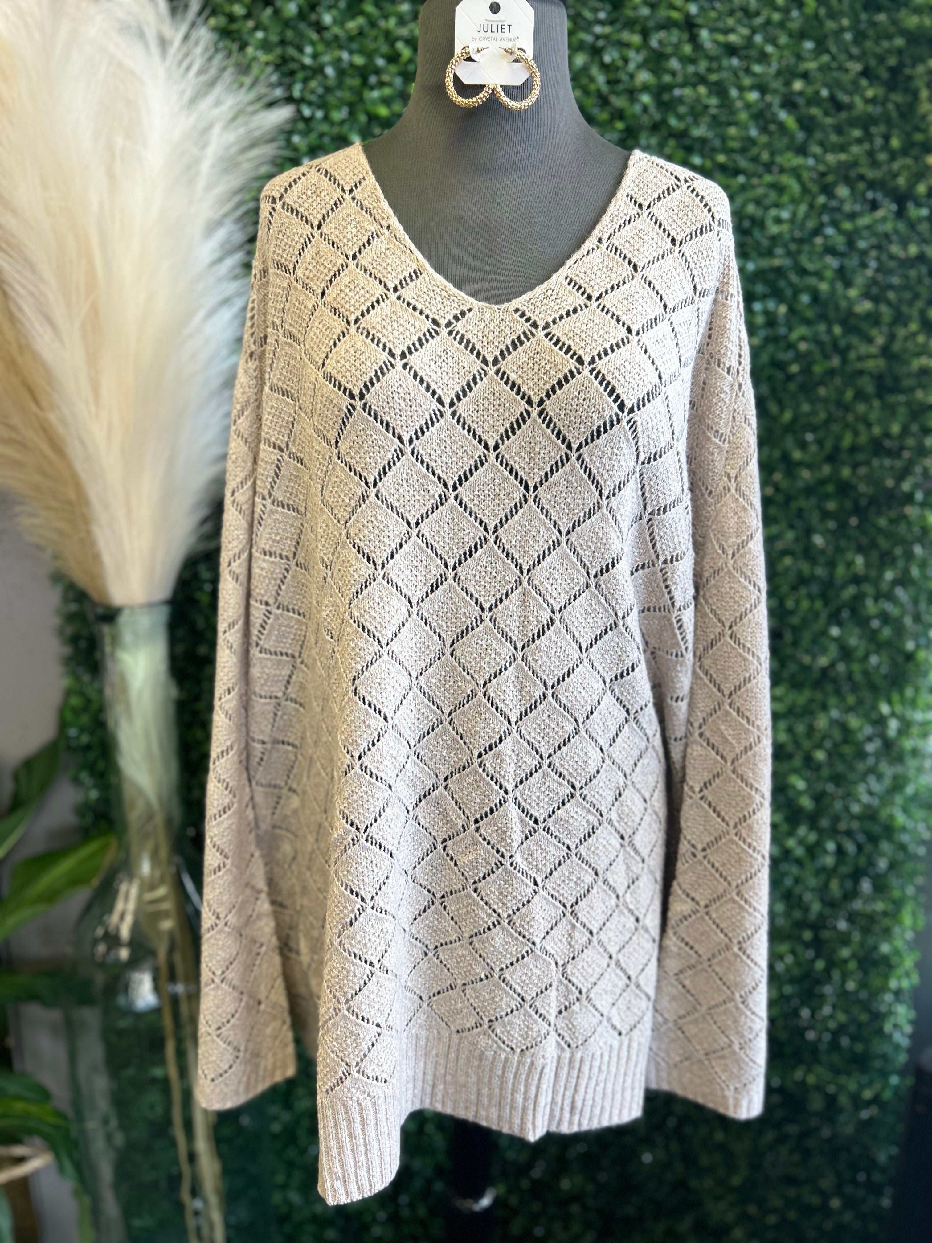 Solid Knit V-neck Bell Sleeve Top