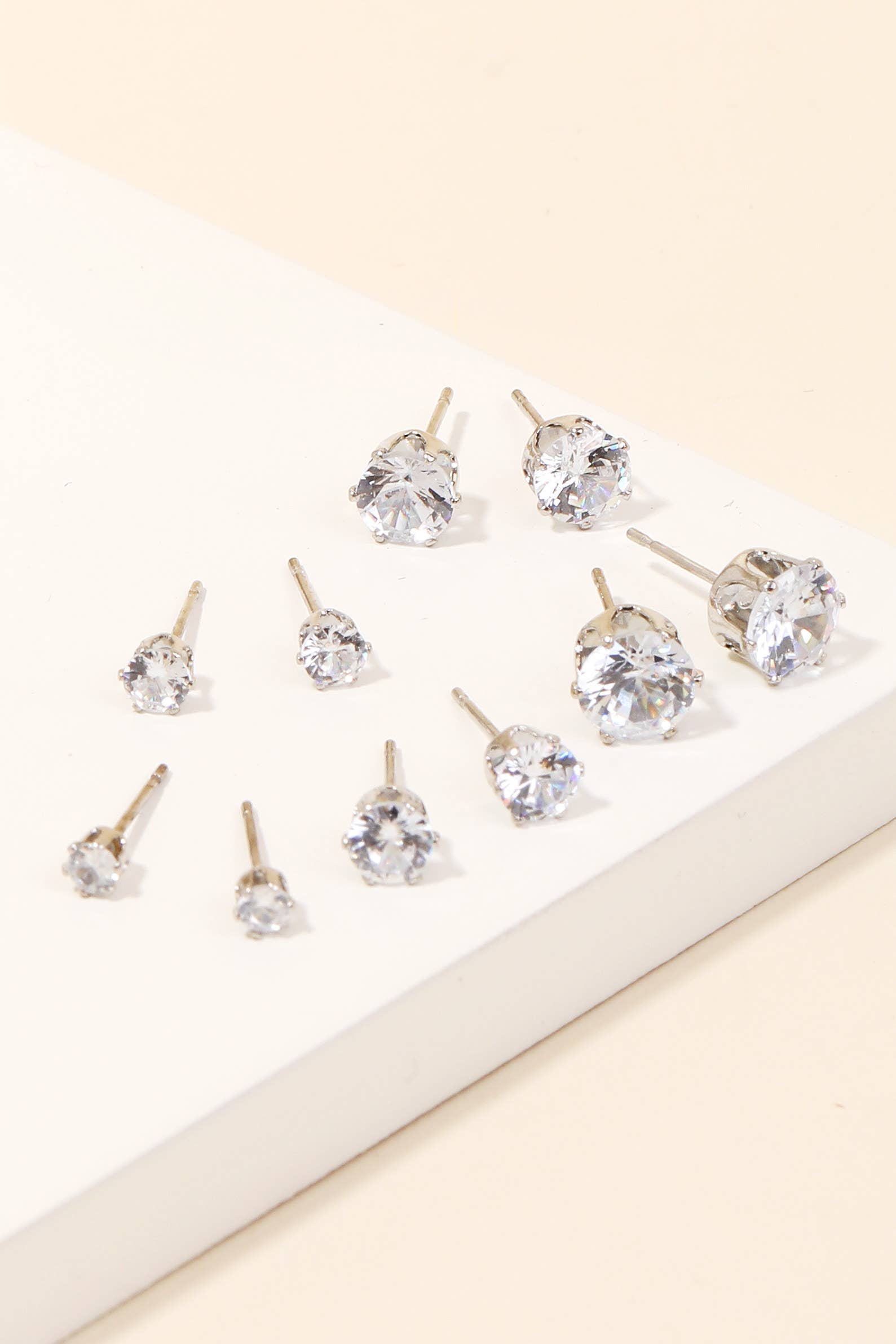 DeletedItem Rhinestone Stud Earrings Set: G