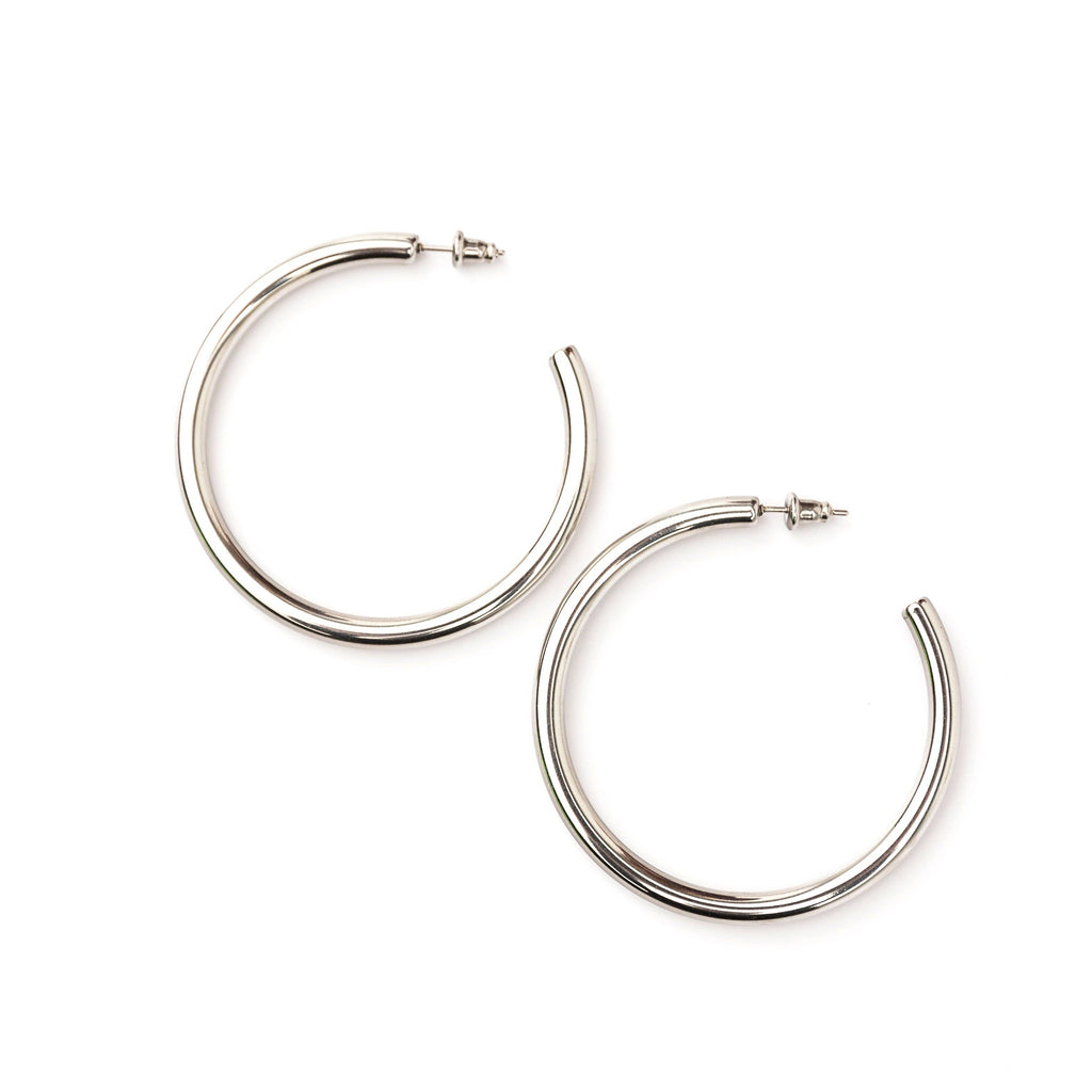 14K STAINLESS STEEL OPEN HOOP EARRINGS: Gold