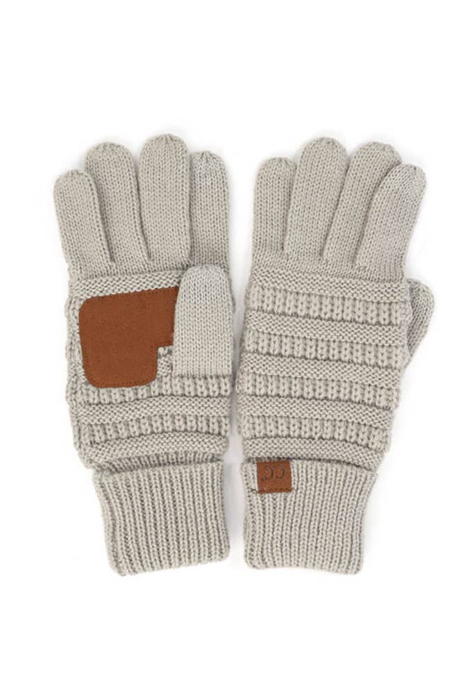 C.C Knitted Touch Screen Compatible Gloves: Black