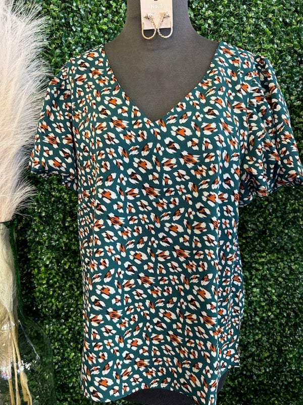 Vneck Floral Top