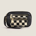 Blake Mixed Media Wallet Pouch: Black Check