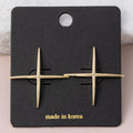 Slim Pointed Cross Stud Earrings: G
