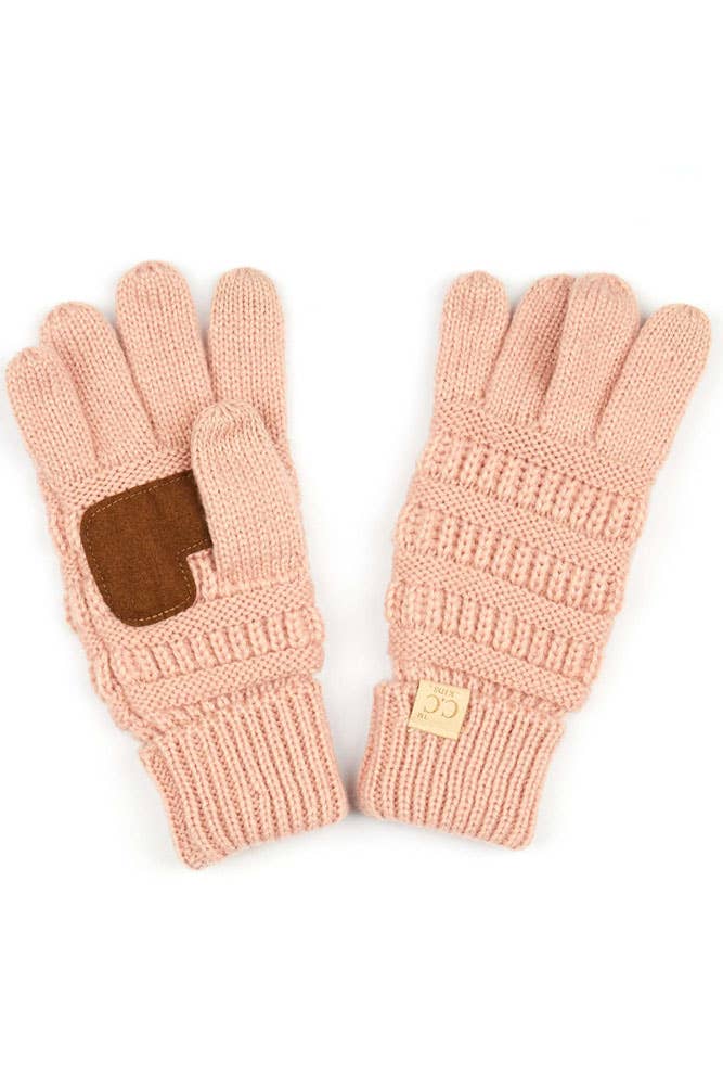 C.C Kids Knit Gloves: Beige