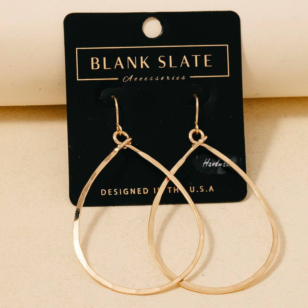 Handmade Thin Teardrop Cutout Earrings: S