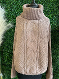 Turtleneck Cable Knit Popcorn Sweater