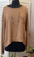 Boat Neck Sweater w/ Front Pocket