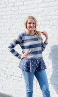 Navy French Terry Polka Dot Tunic