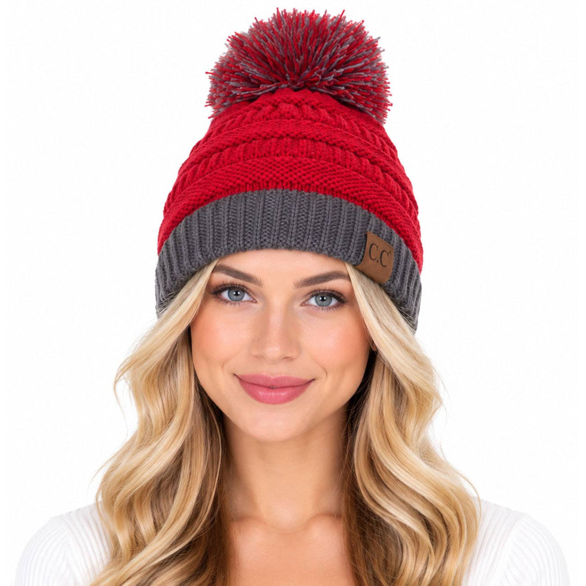 C.C Team College Color Game Day Beanie: 08. Orange/White