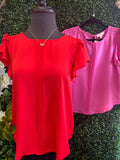 Lace Trim Tulip Pintuck Blouse