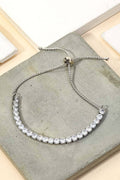 Pave Tennis Cz Adjustable Bracelet: S