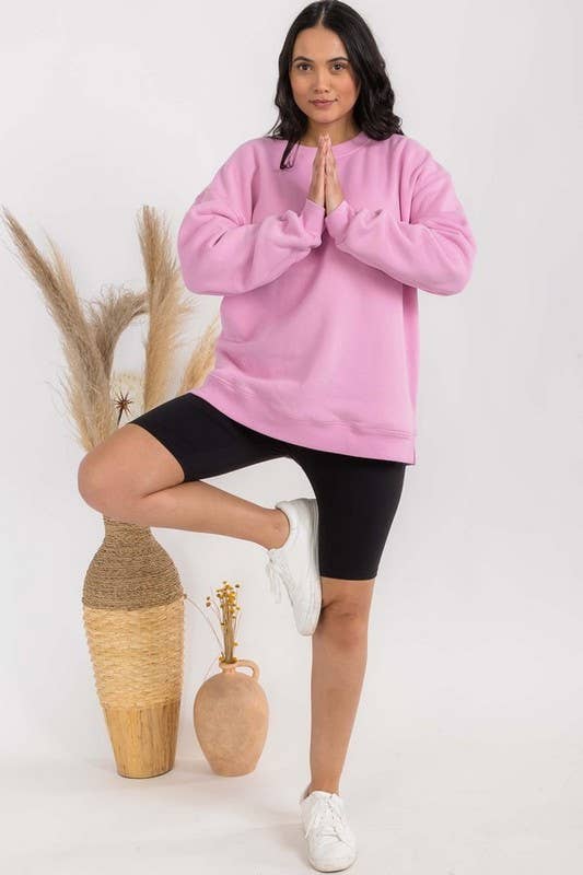 Women's Cozy Fleece Oversized Sweatshirt: Smokey Olive / XXXL