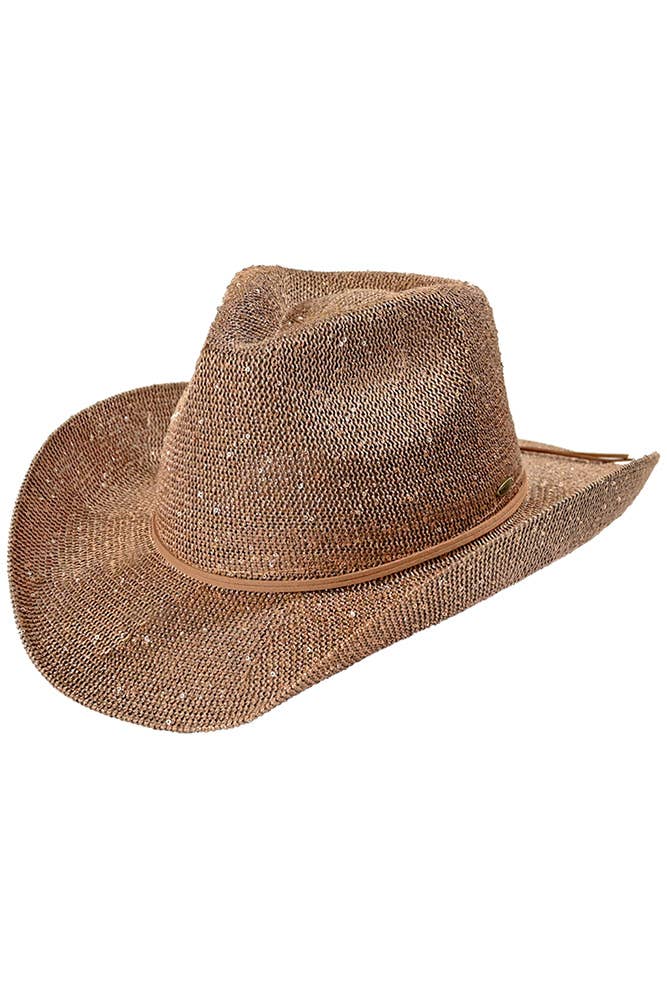 C.C Sequin Cowboy Hat: Gold