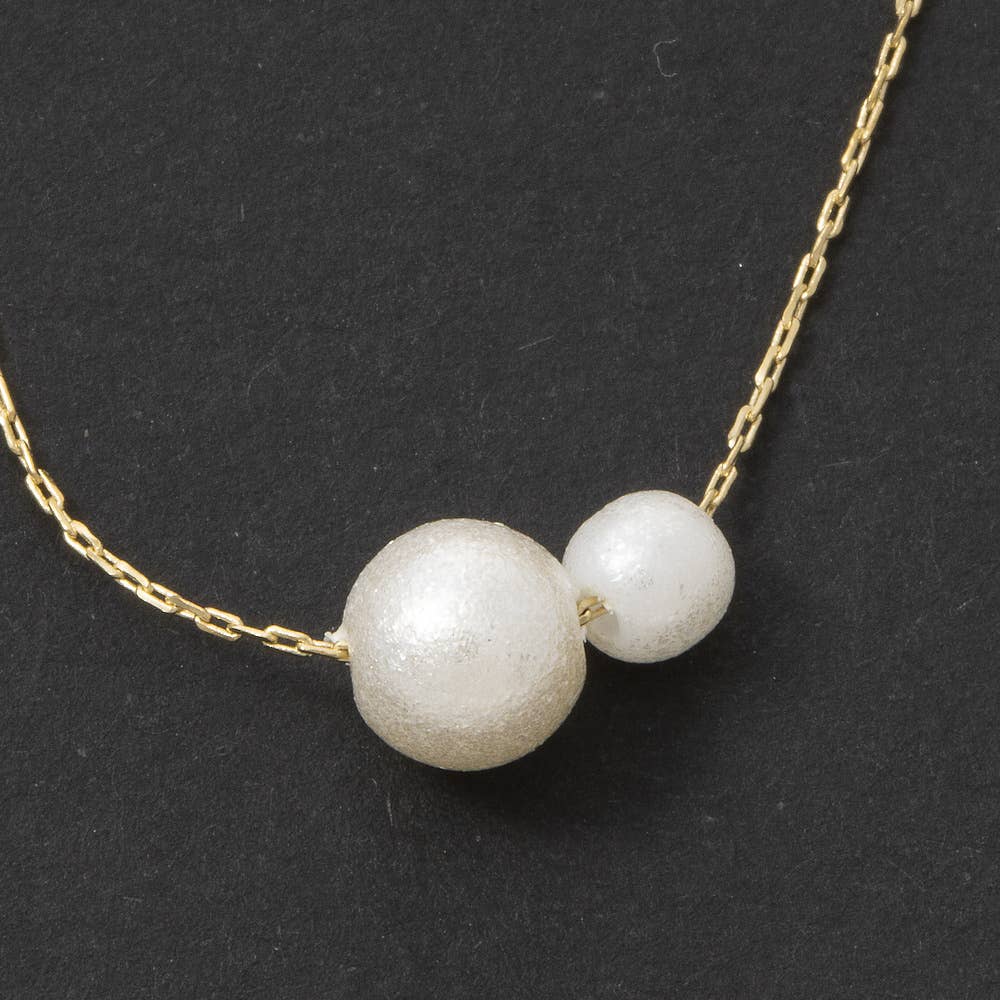 Floating Pearl Bead Dainty Chain Necklace: G