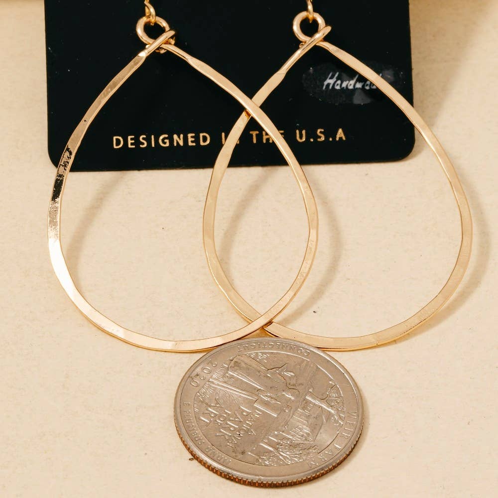 Handmade Thin Teardrop Cutout Earrings: S