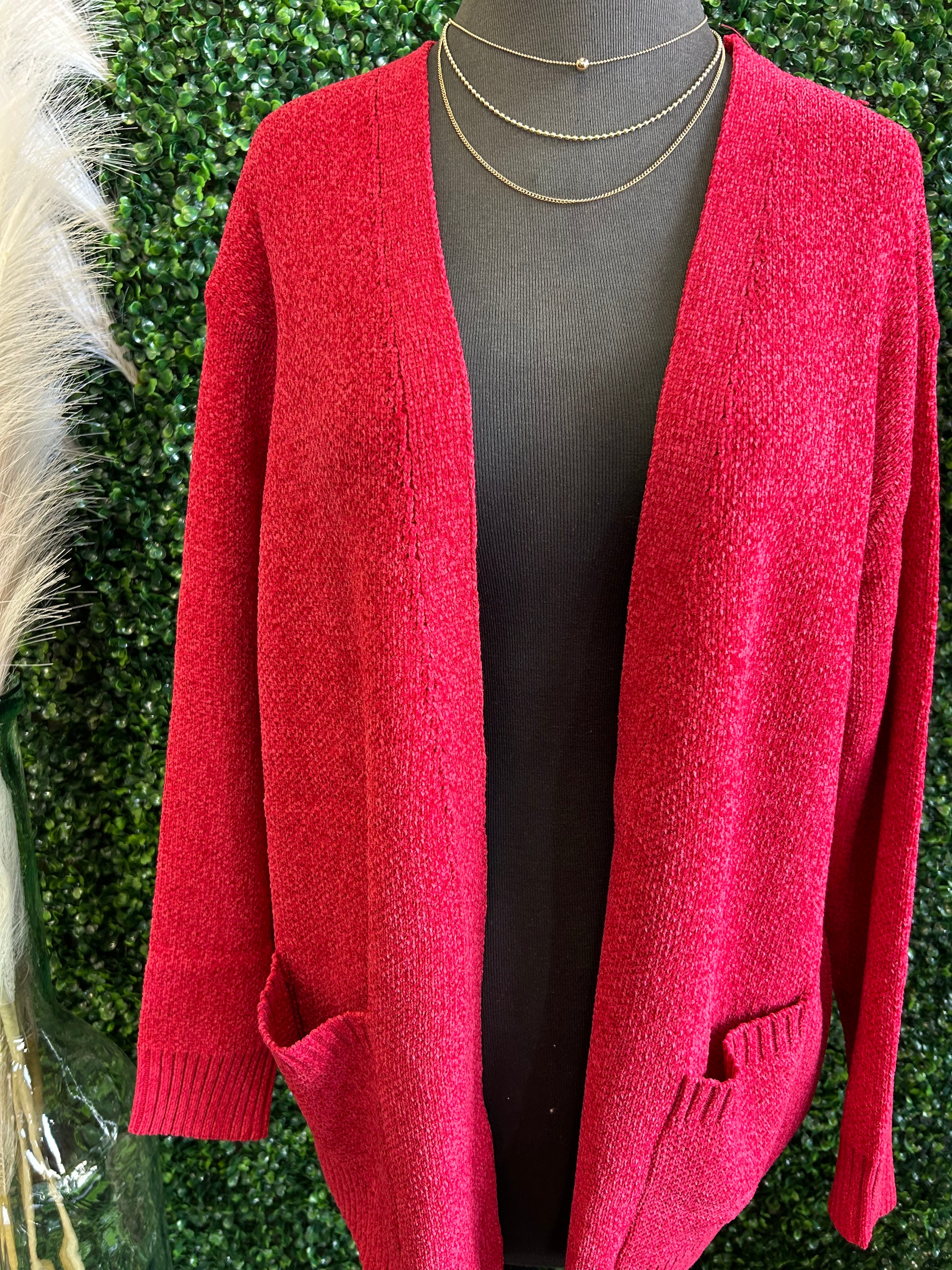Dark Red Cardi