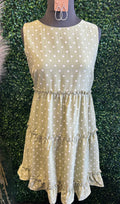 Sleeveless Tiered Polka Dot Dress