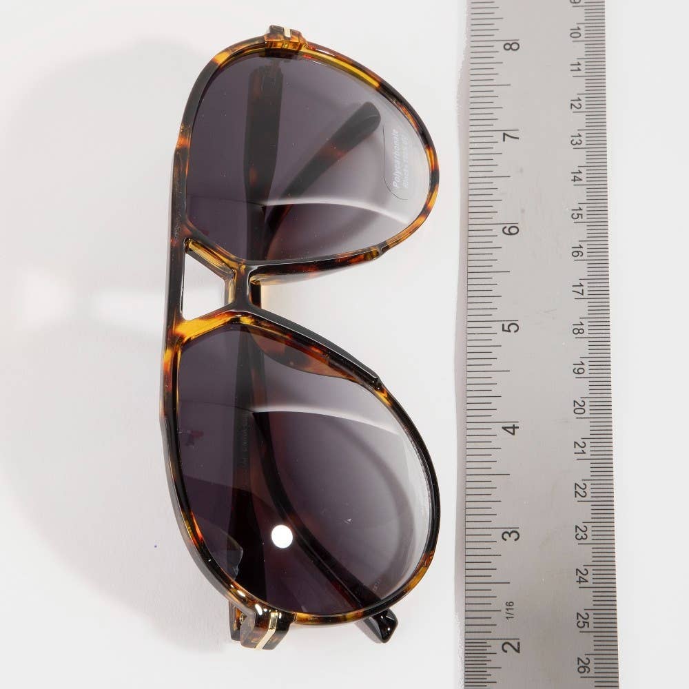 Oversized Aviator Notched Double Bridge Sunglasses: ASSORTED