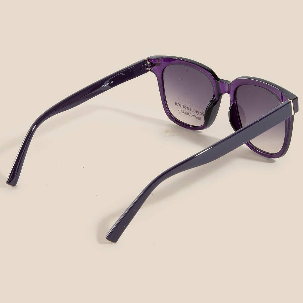 Square Frame Metallic Accent Sunglasses Set: ASSORTED