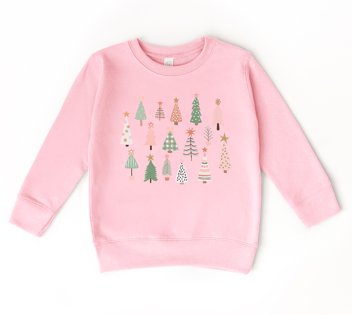 Whimsical Trees | Girls Christmas Sweatshirt : Pink / 6/7