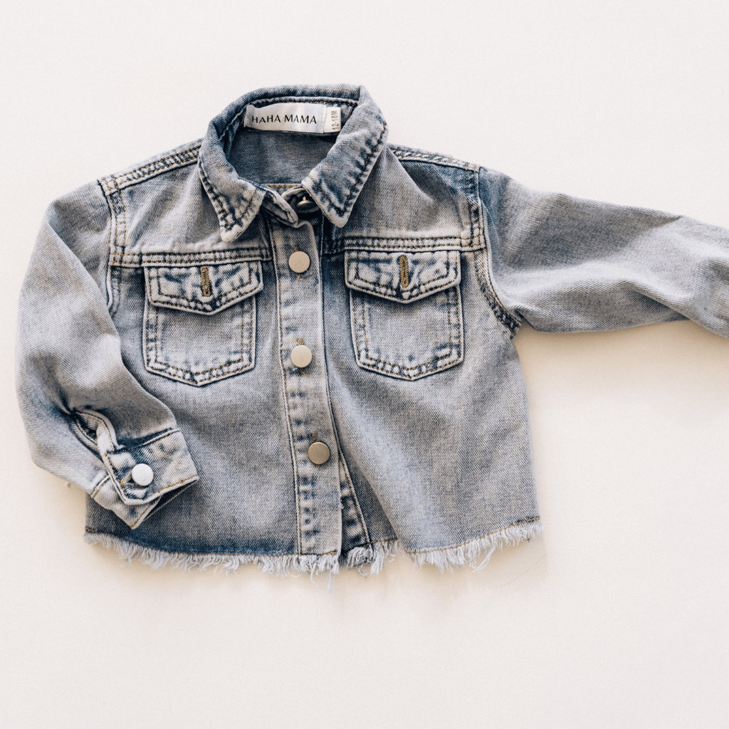 Raw Hem Denim Jean Jacket - Child: 6-7Y