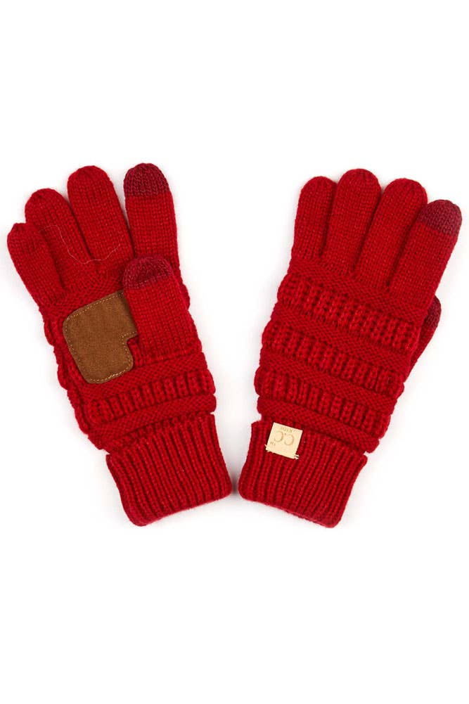 C.C Kids Knit Gloves: Beige