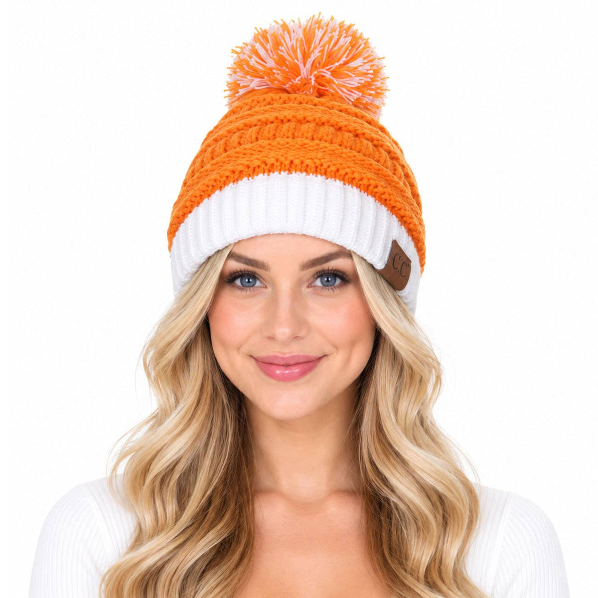 C.C Team College Color Game Day Beanie: 04. Blue/White