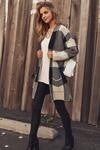 checkered thick knit cardi