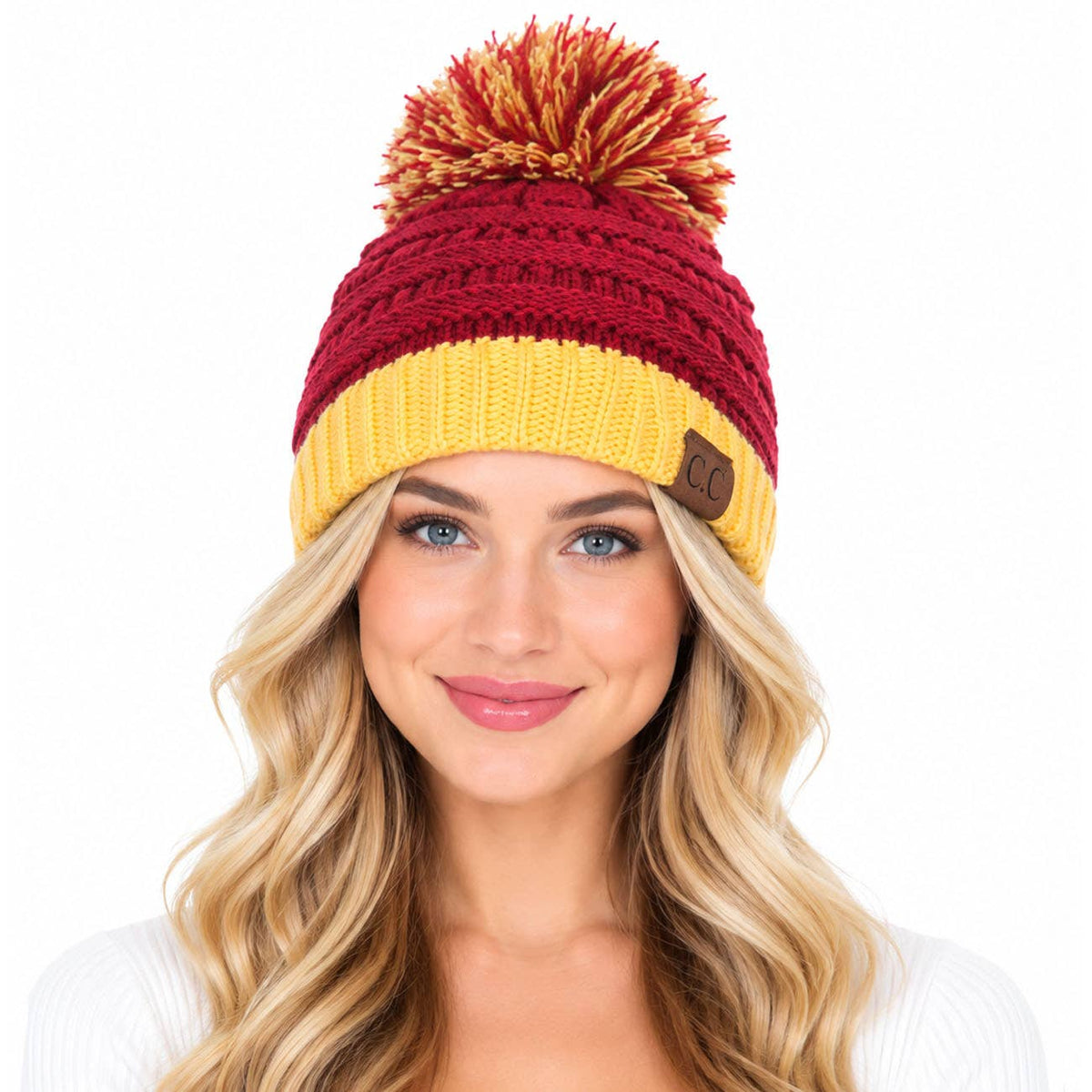 C.C Team College Color Game Day Beanie: 04. Blue/White