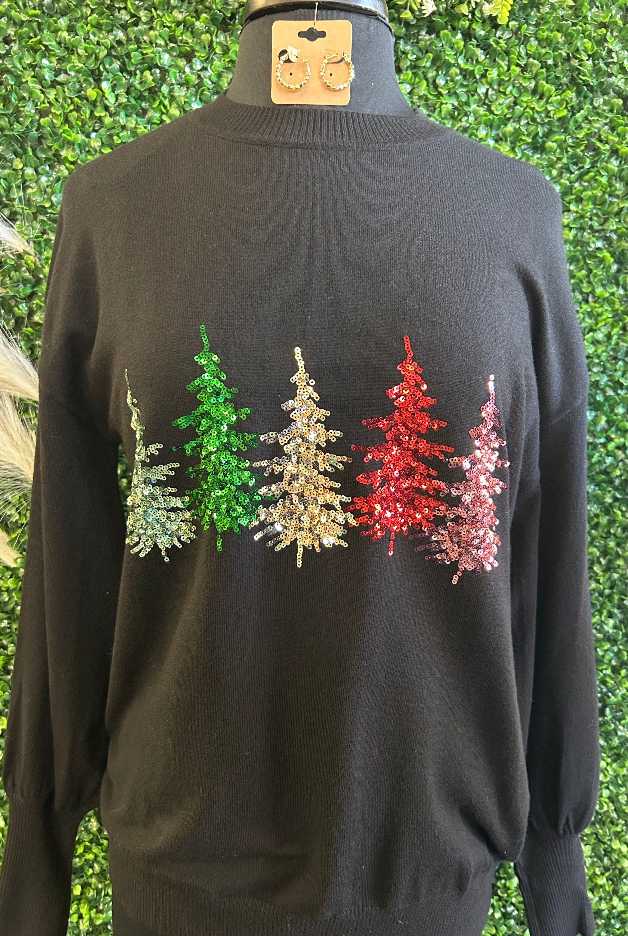 Sequin Trees Sweater