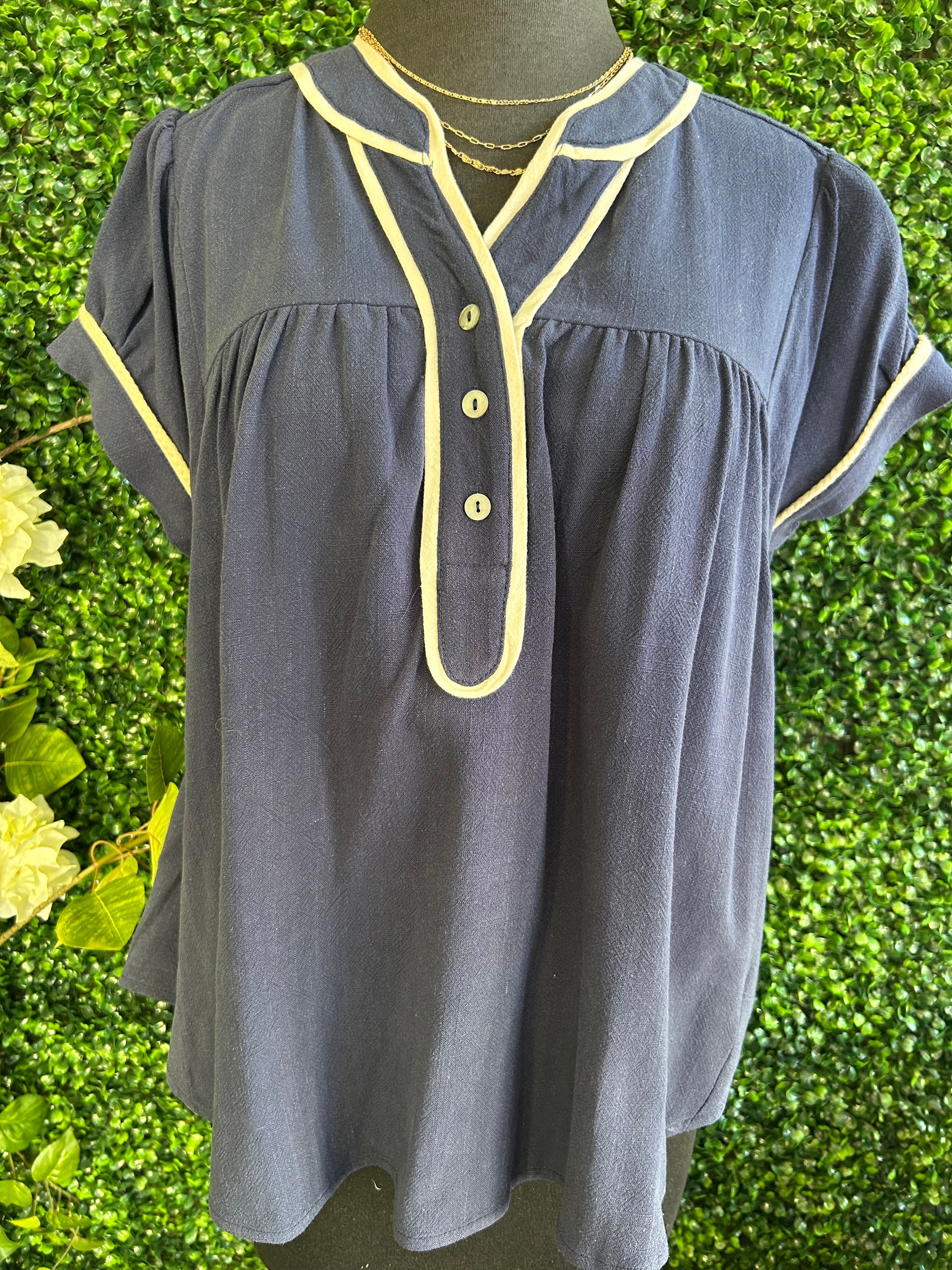 Braid Trim Woven Top