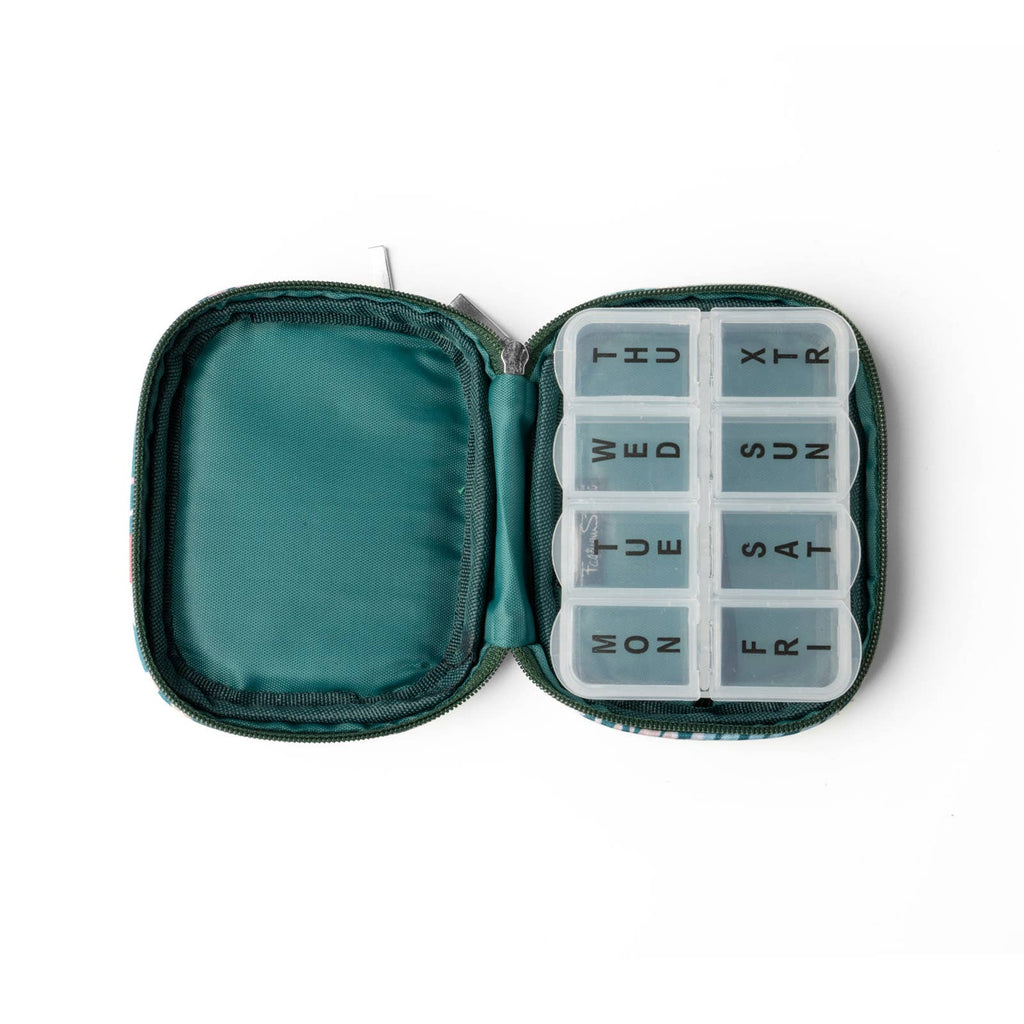 Wellness Keeper Zippered Pill & Vitamin Case Open Stock: Riviera
