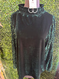 Velvet Sequins Mock Neck Top