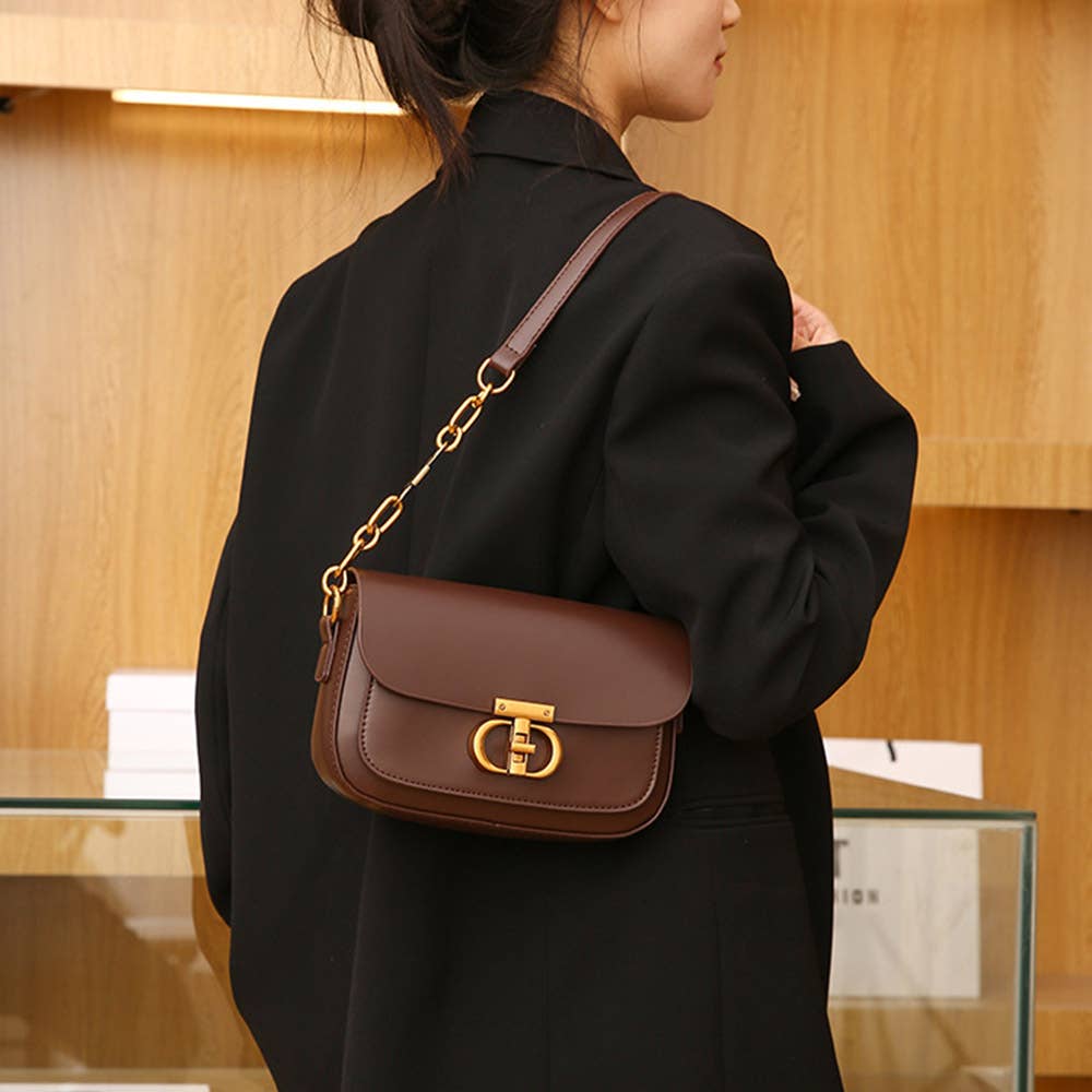 Retro Fashion Single Shoulder Bag: Brown