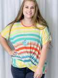 Multi Stripe Top with Twisted Top